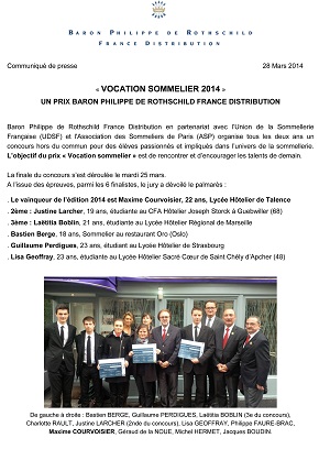 CP resultats vocation sommelier 2014 cover